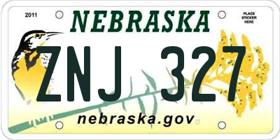 NE license plate ZNJ327