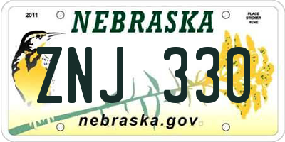 NE license plate ZNJ330