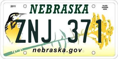 NE license plate ZNJ371