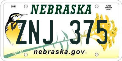 NE license plate ZNJ375