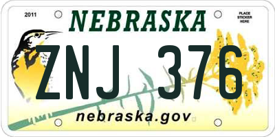 NE license plate ZNJ376