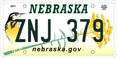 NE license plate ZNJ379