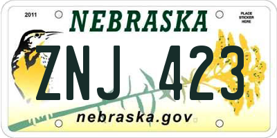 NE license plate ZNJ423