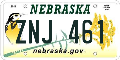 NE license plate ZNJ461