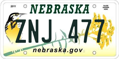 NE license plate ZNJ477