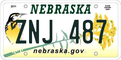 NE license plate ZNJ487