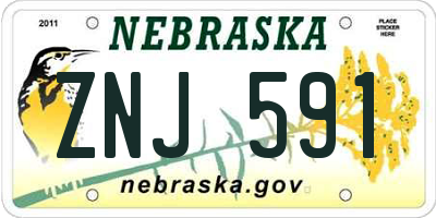 NE license plate ZNJ591