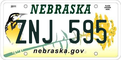 NE license plate ZNJ595