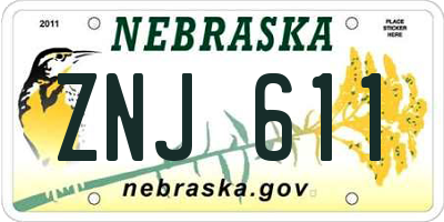 NE license plate ZNJ611
