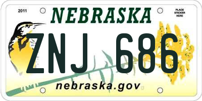 NE license plate ZNJ686