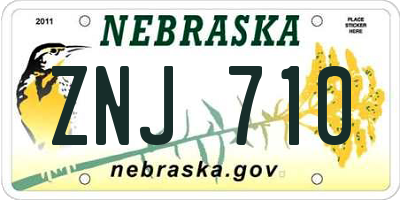 NE license plate ZNJ710