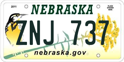 NE license plate ZNJ737