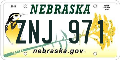 NE license plate ZNJ971
