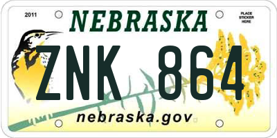 NE license plate ZNK864