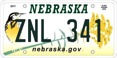NE license plate ZNL341