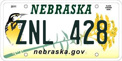 NE license plate ZNL428