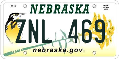 NE license plate ZNL469