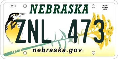 NE license plate ZNL473
