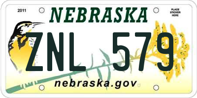 NE license plate ZNL579