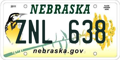 NE license plate ZNL638