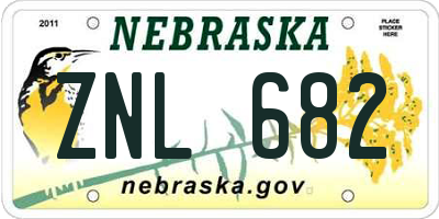 NE license plate ZNL682