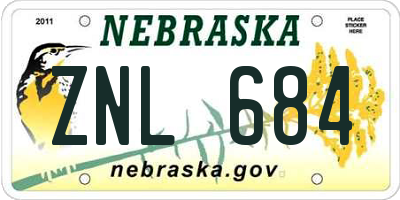 NE license plate ZNL684