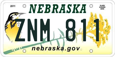 NE license plate ZNM811