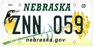 NE license plate ZNN059