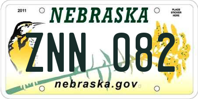 NE license plate ZNN082