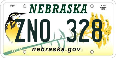 NE license plate ZNO328