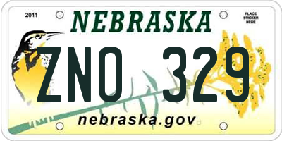 NE license plate ZNO329