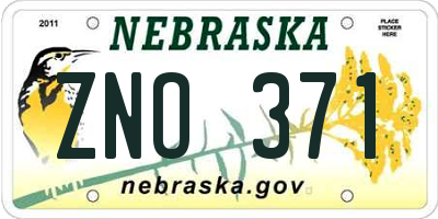 NE license plate ZNO371
