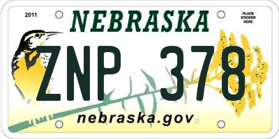 NE license plate ZNP378