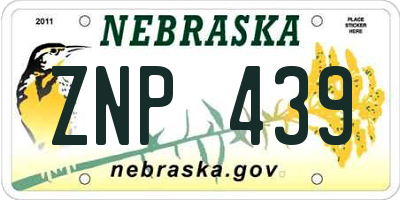 NE license plate ZNP439