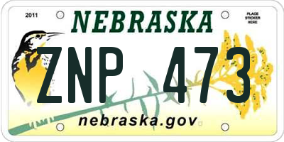 NE license plate ZNP473
