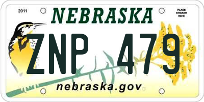 NE license plate ZNP479