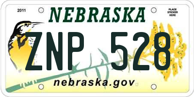 NE license plate ZNP528