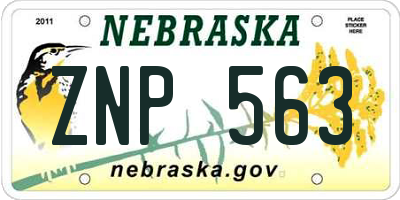 NE license plate ZNP563