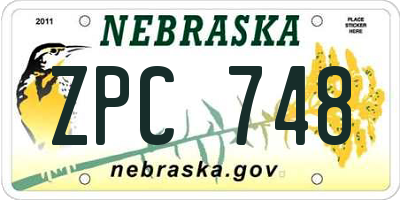 NE license plate ZPC748