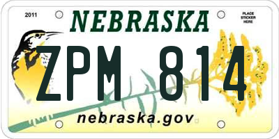 NE license plate ZPM814