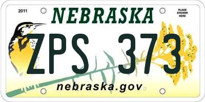 NE license plate ZPS373