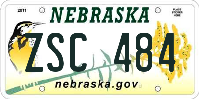 NE license plate ZSC484