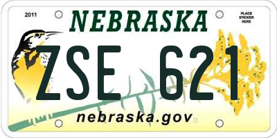 NE license plate ZSE621
