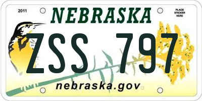 NE license plate ZSS797