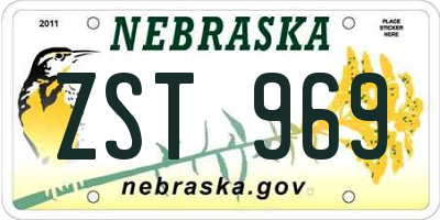 NE license plate ZST969