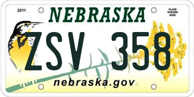 NE license plate ZSV358