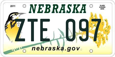 NE license plate ZTE097