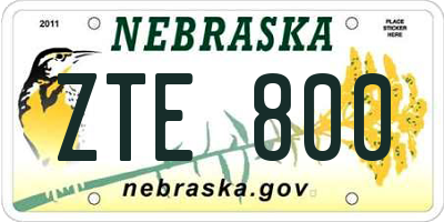 NE license plate ZTE800