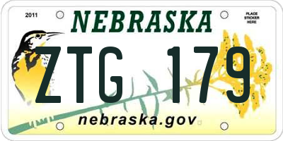 NE license plate ZTG179