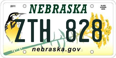 NE license plate ZTH828